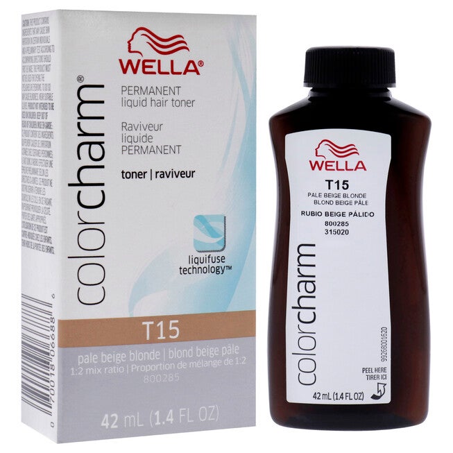 Color Charm Permanent Toner - T15 Pale Beige Blonde by Wella for Unisex - 1.4 oz Toner, , alternate image number null
