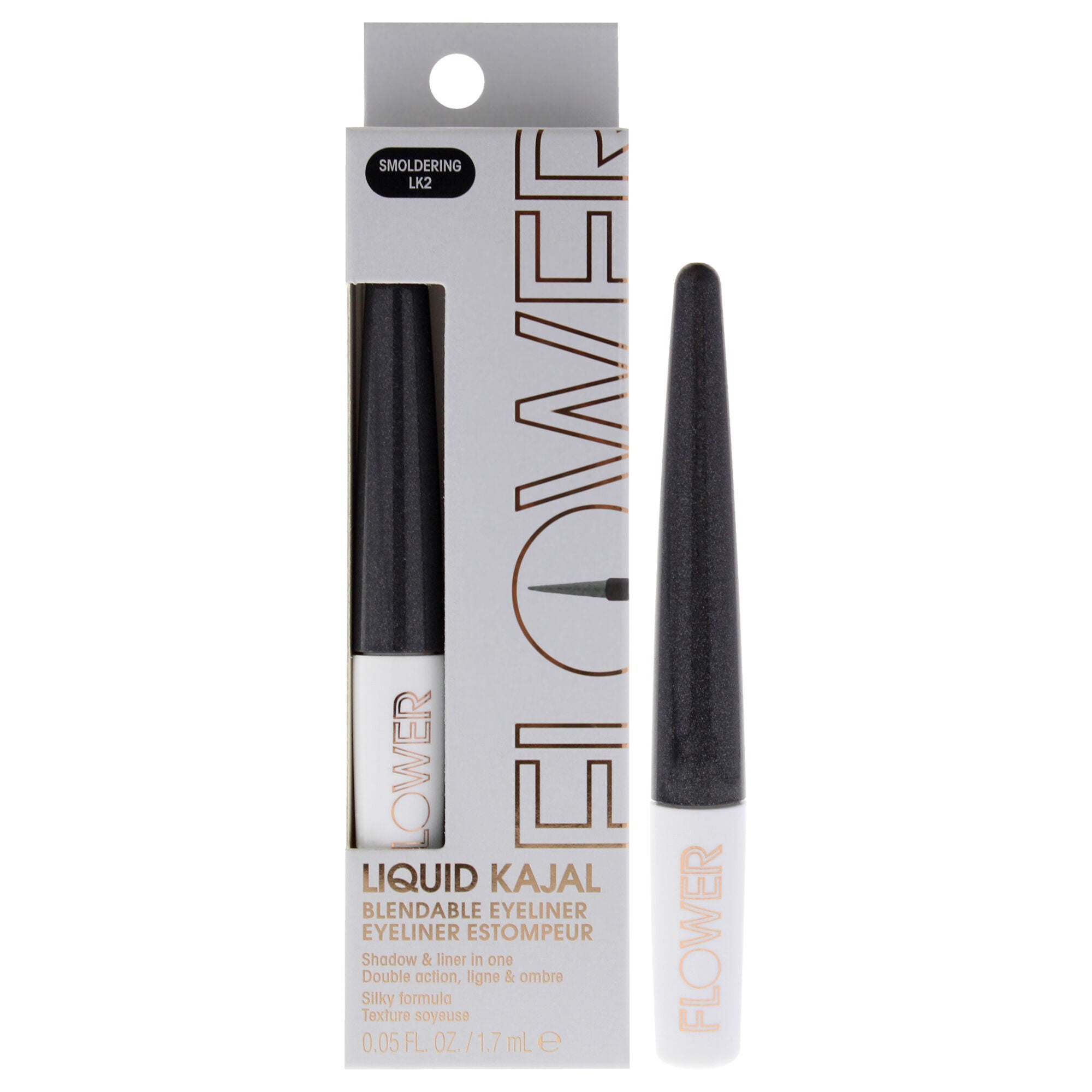 Liquid Kajal Blendable Eyeliner - LK2 Smoldering by Flower Beauty for Women - 0.05 oz Eyeliner, See Description, hi-res image number 0