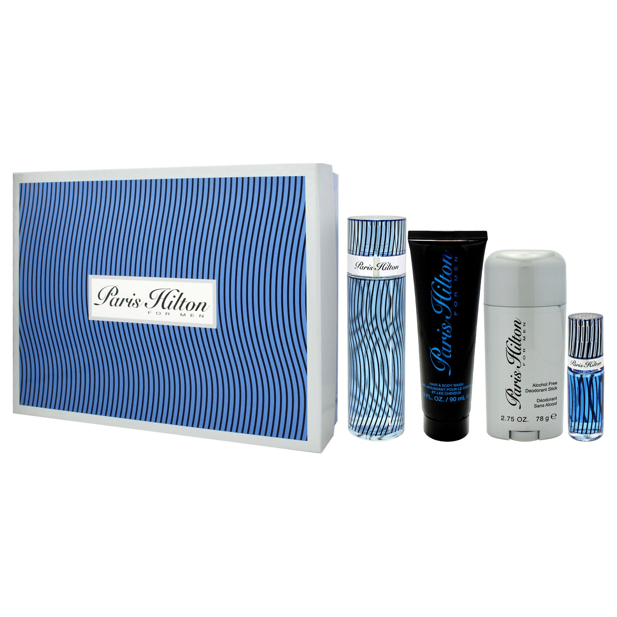 Paris Hilton by Paris Hilton for Men - 4 Pc Gift Set 3.4oz EDT Spray, 3oz Hair and Body Wash, 2.75oz Alcohol Free Deodorant Stick, 0.34oz EDT Spray, See Description, alternate image number 3
