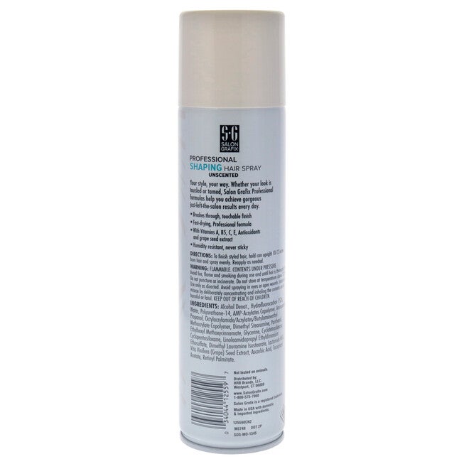 Shaping Hair Spray - Super Hold Unscented by Salon Grafix for Unisex - 10 oz Hair Spray, See Description, alternate image number 1