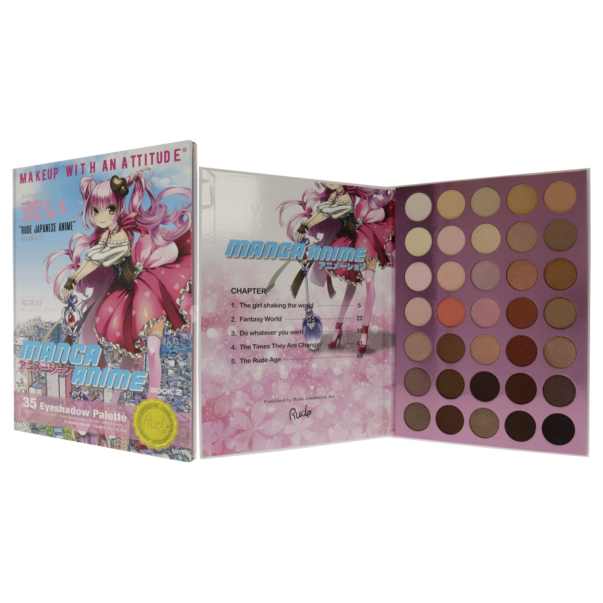 Manga Anime 35 Eyeshadow Palette Book 2 by Rude Cosmetics for Women - 1.34 oz Eye Shadow, , alternate image number 7