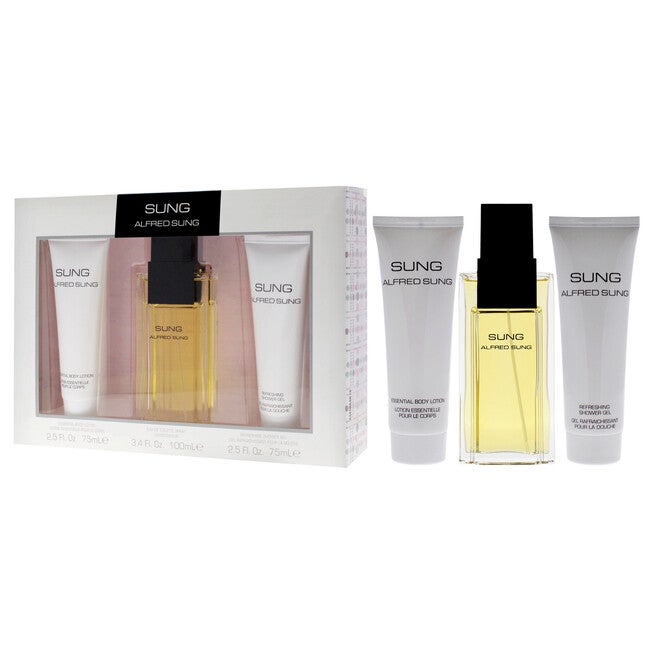 Sung by Alfred Sung for Women - 3 Pc Gift Set 3.4oz EDT Spray, 2.5oz Essential Body Lotion, 2.5oz Refreshing Shower Gel, See Description, alternate image number null
