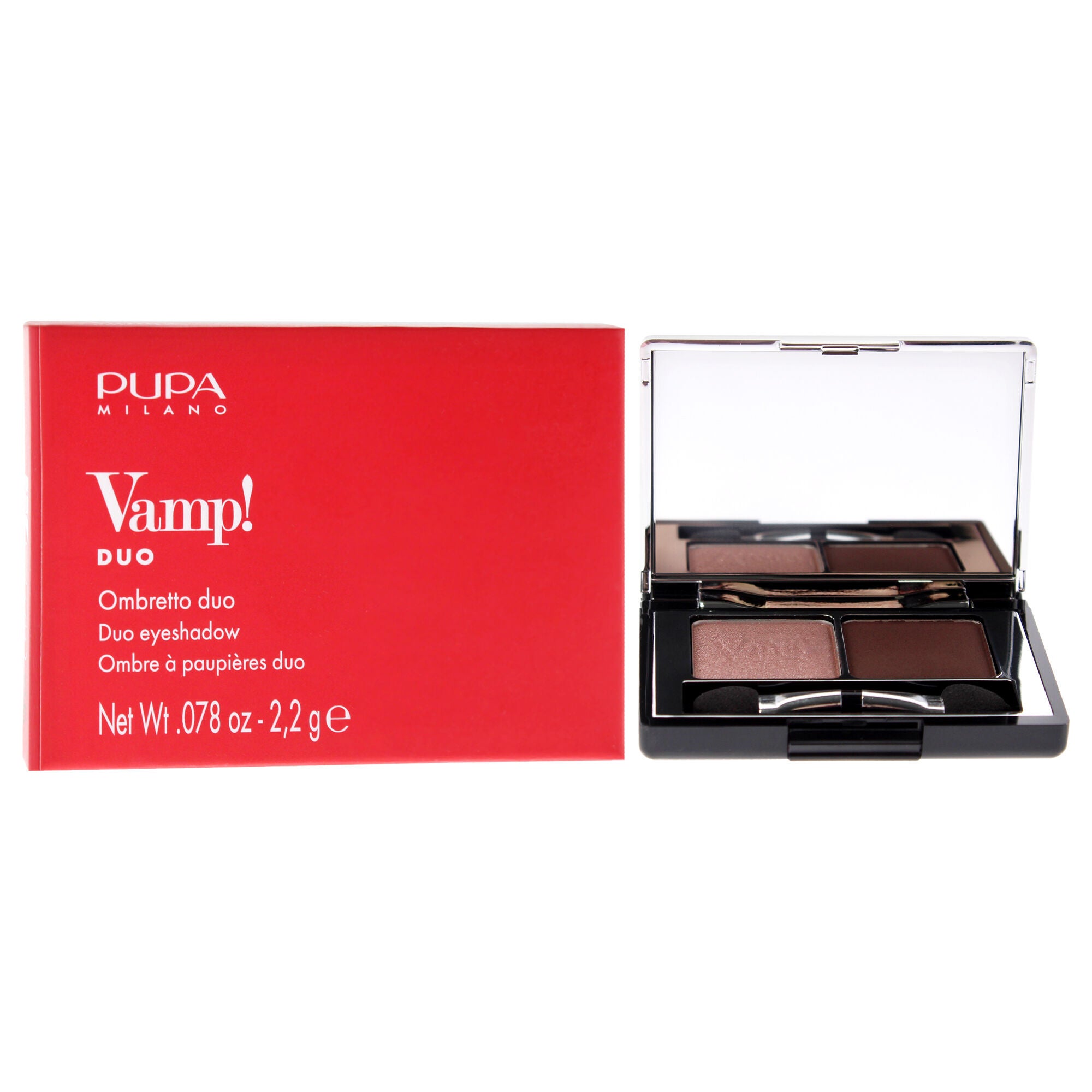 Vamp! Compact Duo Eyeshadow - 002 Pink Earth by Pupa Milano for Women - 0.078 oz Eye Shadow, See Description, alternate image number 1