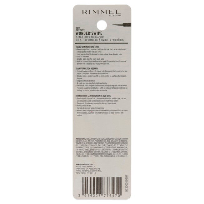 Wonder Swipe 2-in-1 Liner to Shadow - 004 So Savage by Rimmel London for Women - 0.058 oz Eyeliner, See Description, alternate image number 2