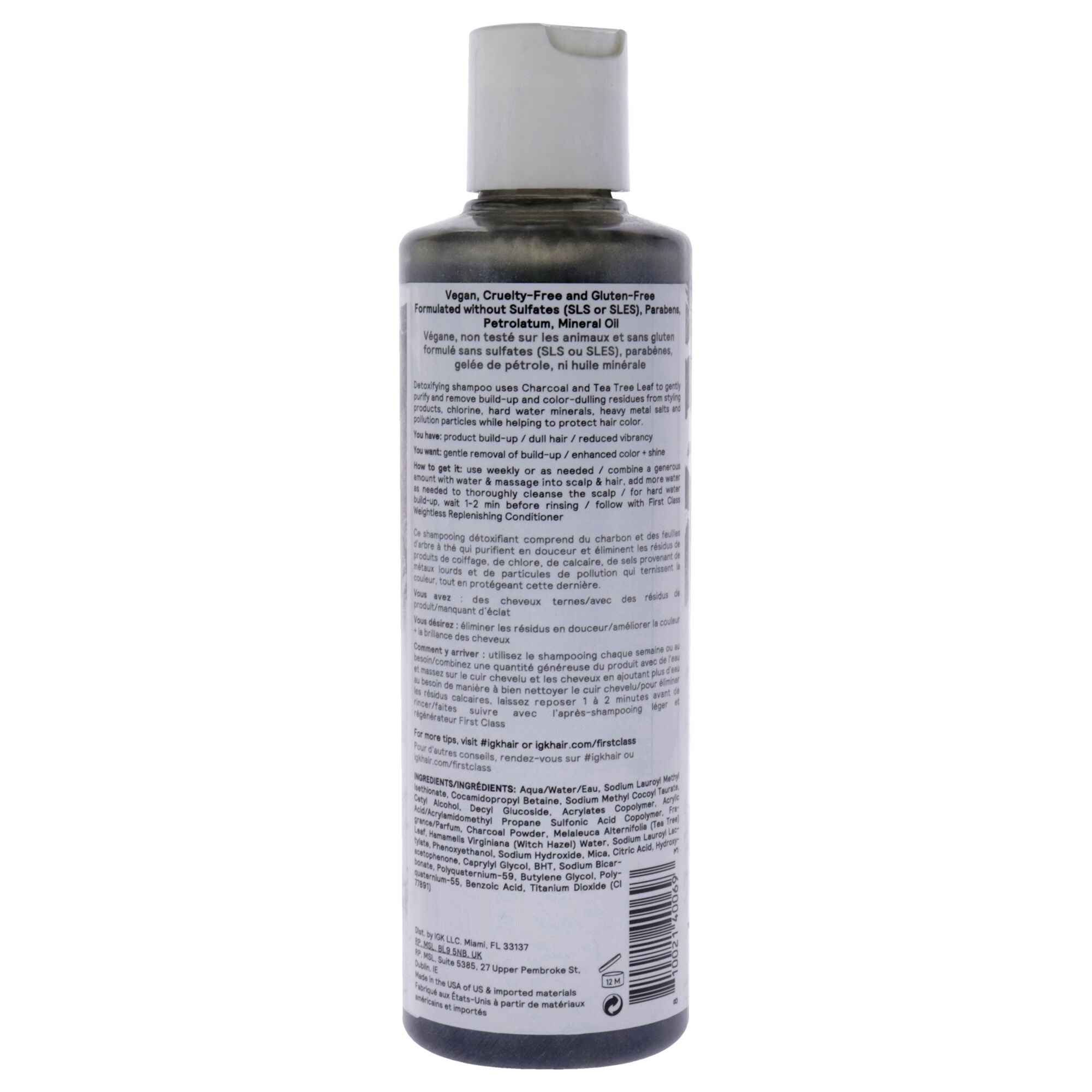First Class Detoxifying Charcoal Shampoo by IGK for Unisex - 8 oz Shampoo, , alternate image number 3