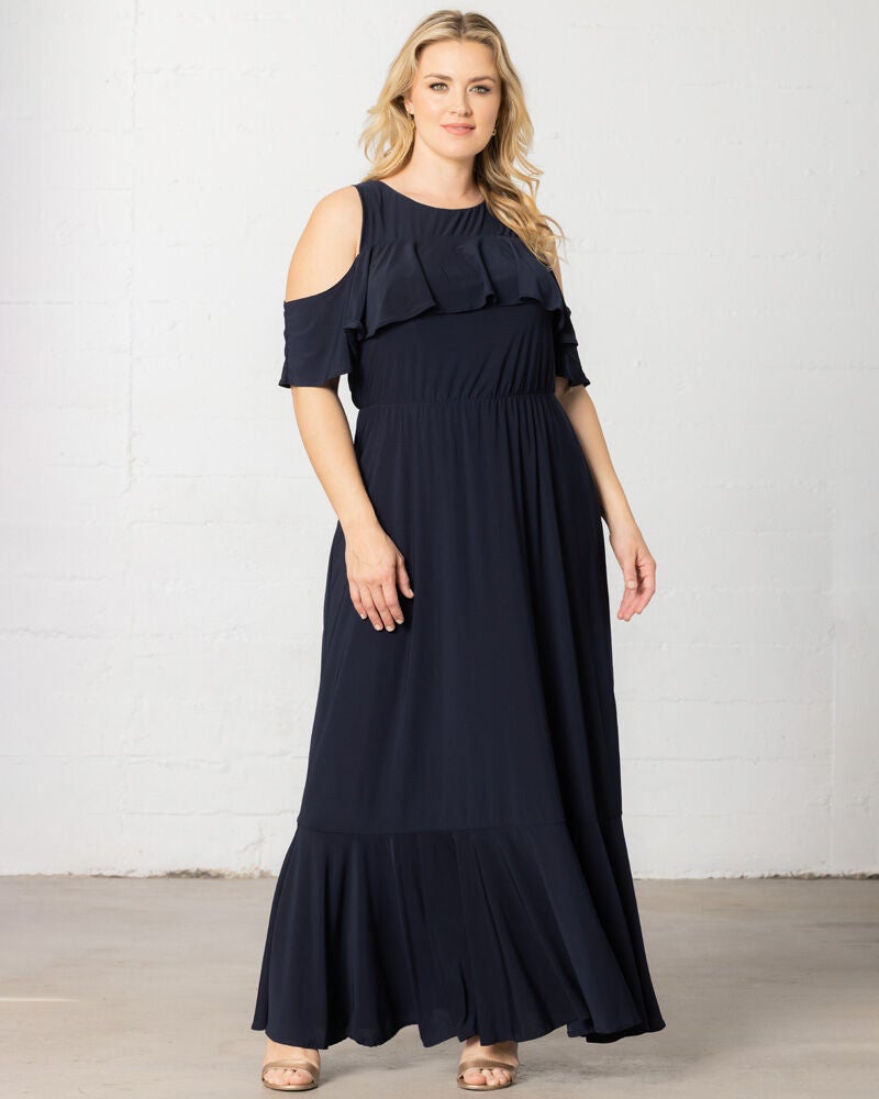Piper Cold Shoulder Maxi Dress, Nouveau Navy, hi-res image number 0