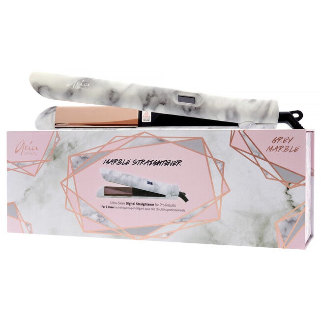 Digital Hair Straightener - Grey Marble by Aria Beauty for Women - 1 Inch Flat Iron, See Description, alternate image number 2
