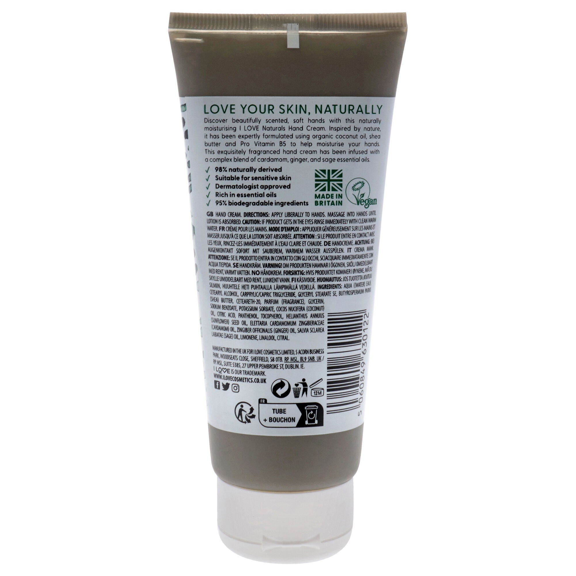 Naturals Hand Lotion - Lime-Ginger and Cardamon by I Love Cosmetics for Women - 3.4 oz Cream, See Description, alternate image number 2