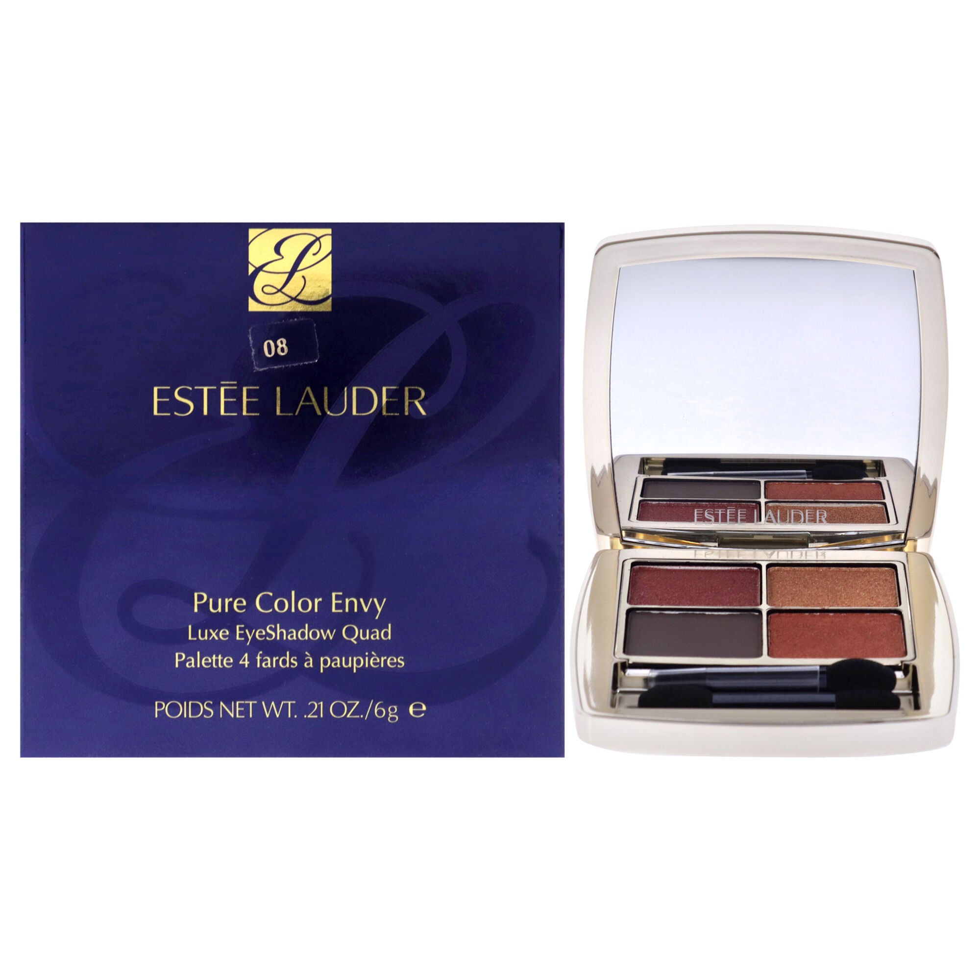Pure Color Envy Luxe Eyeshadow Quad - 08 Wild Earth by Estee Lauder for Women - 0.21 oz Eye Shadow, See Description, hi-res image number 0