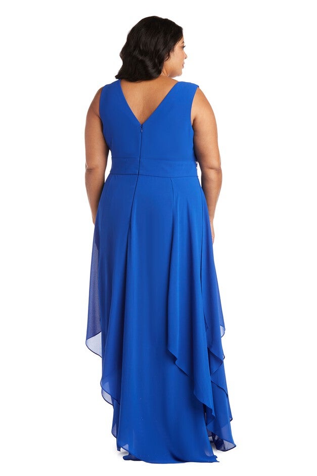 Long Sleeveless Neck Matte Chiffon Dress, , alternate image number null