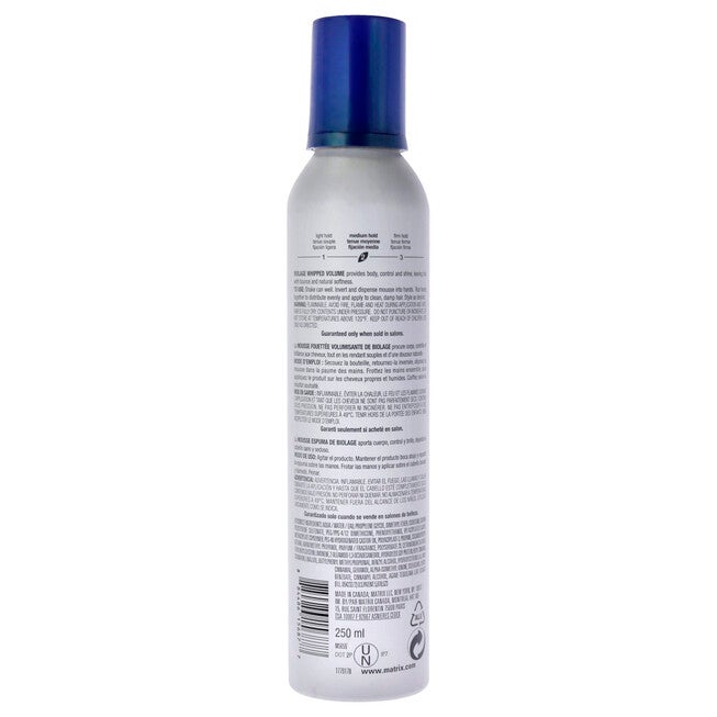 Biolage Styling Whipped Volume Bodifying Mousse by Matrix for Unisex - 8.5 oz Mousse, NA, alternate image number null