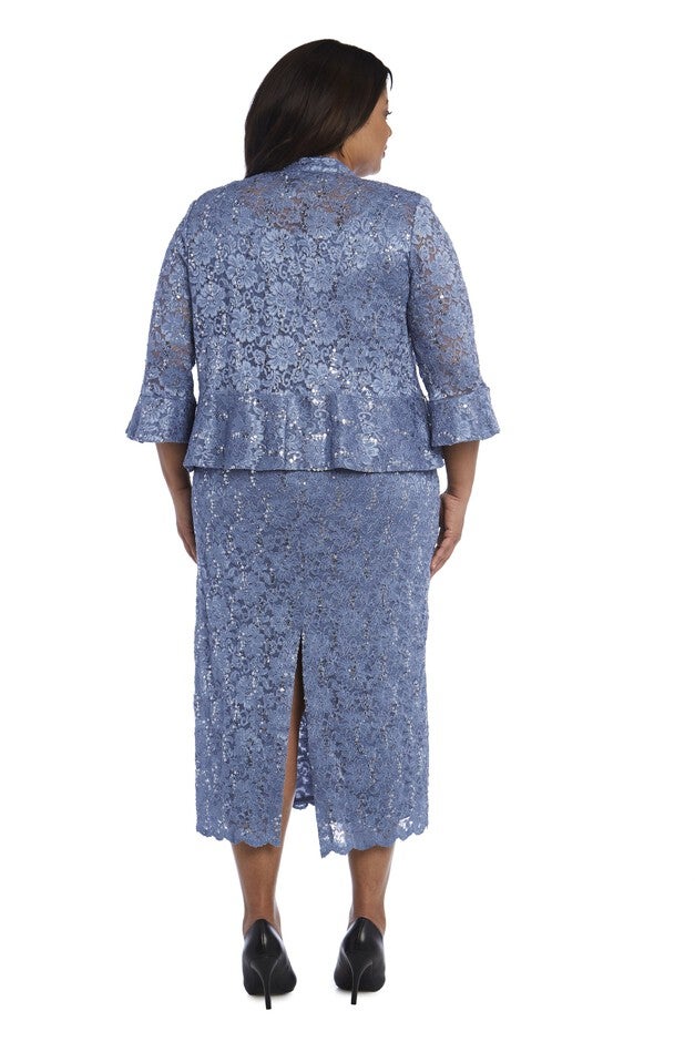 Lace Column Dress with Matching Lace Jacket, , alternate image number null