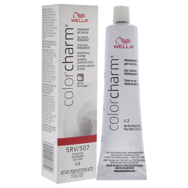 Color Charm Permanent Hair Color Gel - 5RV 507 Burgundy by Wella for Unisex - 2 oz Hair Color, NA, alternate image number null