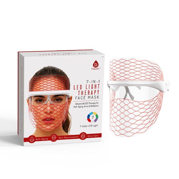 7 in 1 LED Light Therapy Face Mask, WHITE, hi-res image number 0