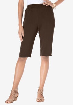 Plus Size Soft Knit Pull-on Bermuda Short