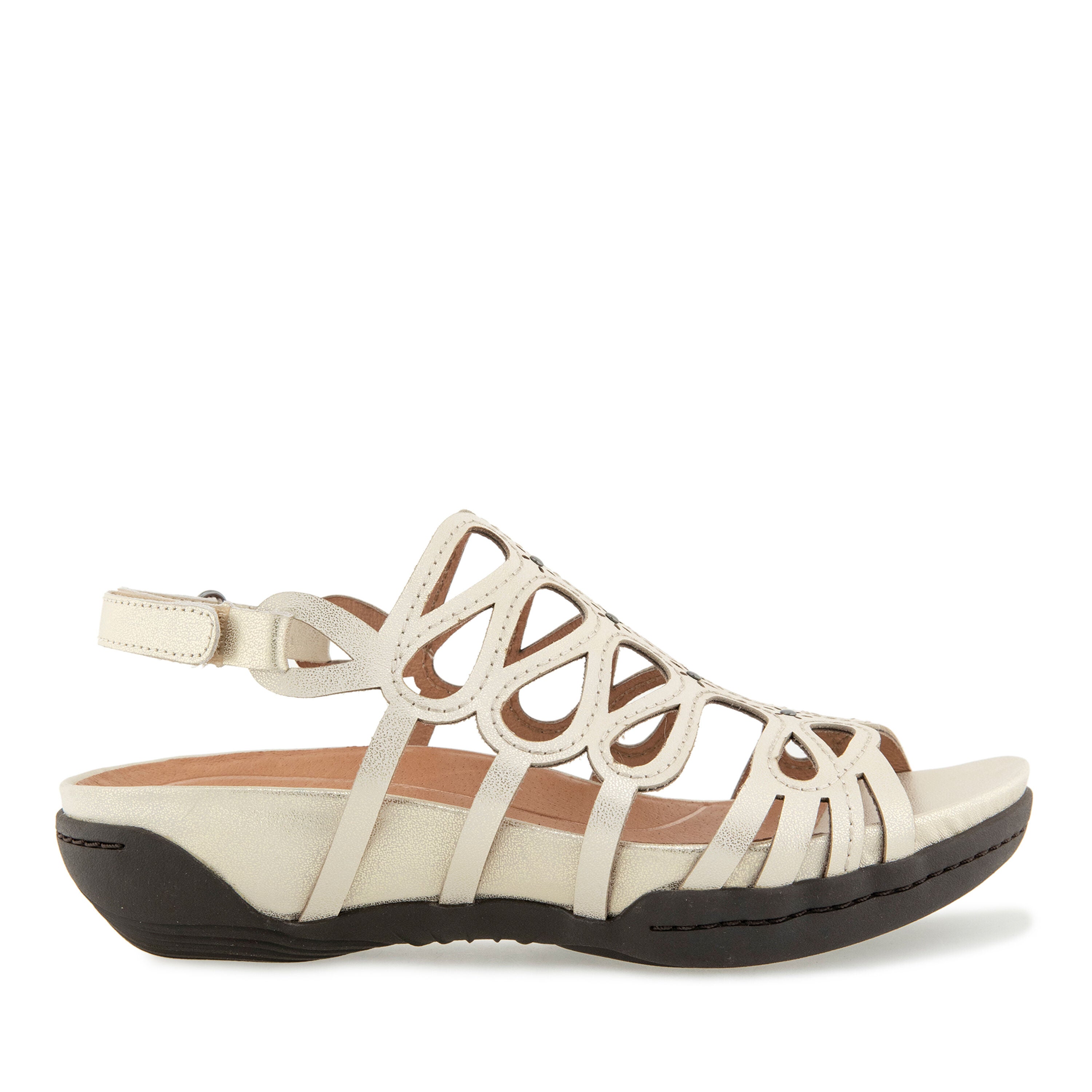 Miriam Casual Flat Sandal, BRUSHED GOLD, alternate image number 2