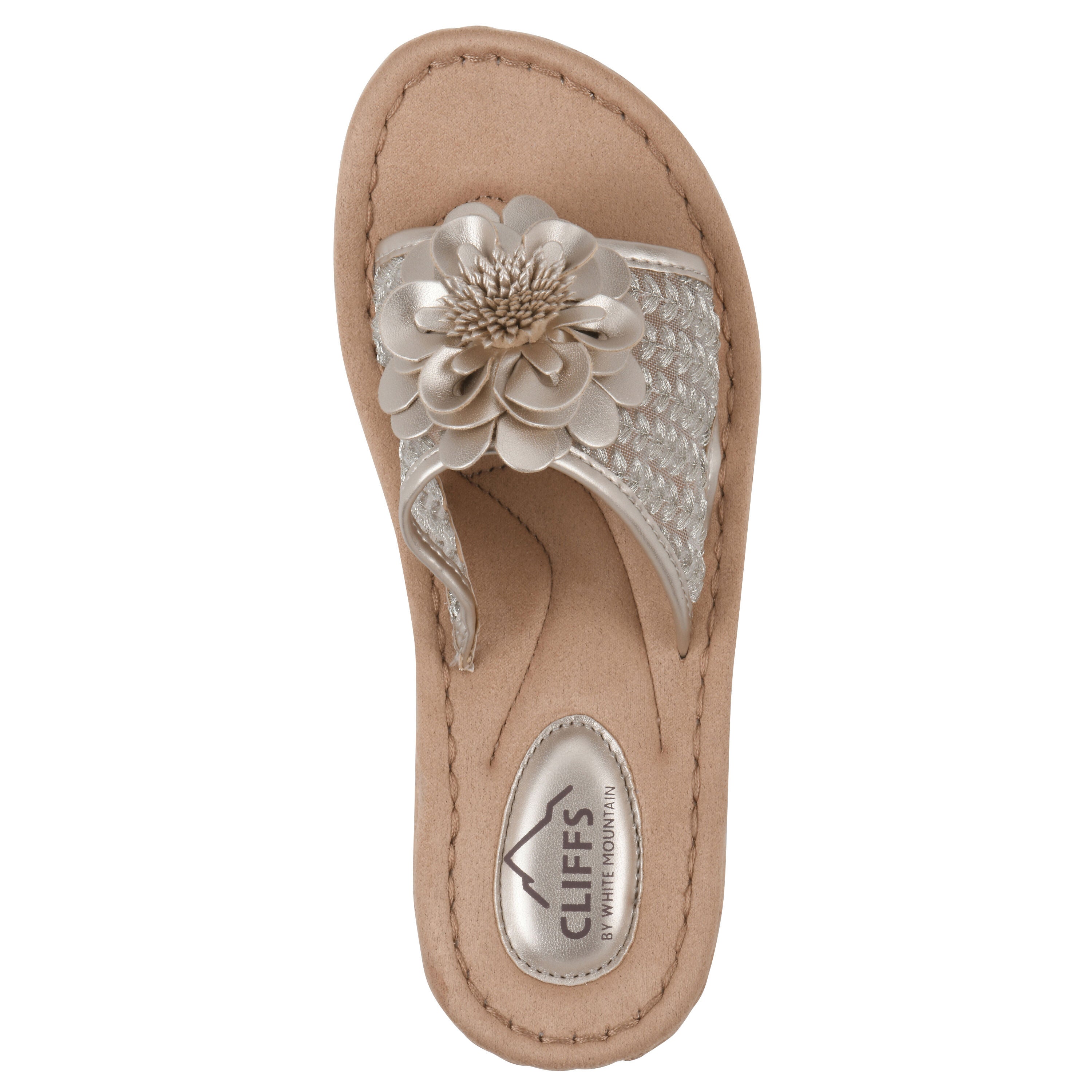 Chill 2 Wedge Slide Sandal, PLATINO FABRIC, alternate image number 4