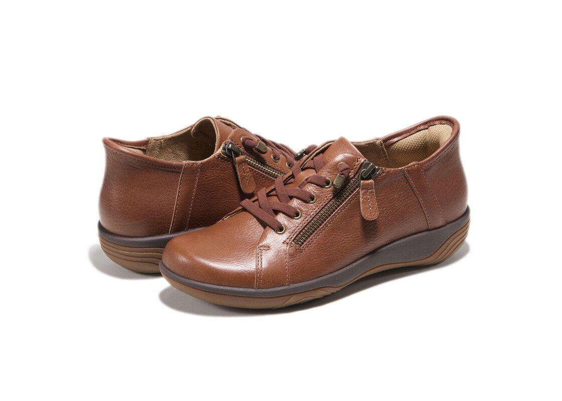 Alma Hands-Free Slip-On Flat, COGNAC, on-hover image number 1