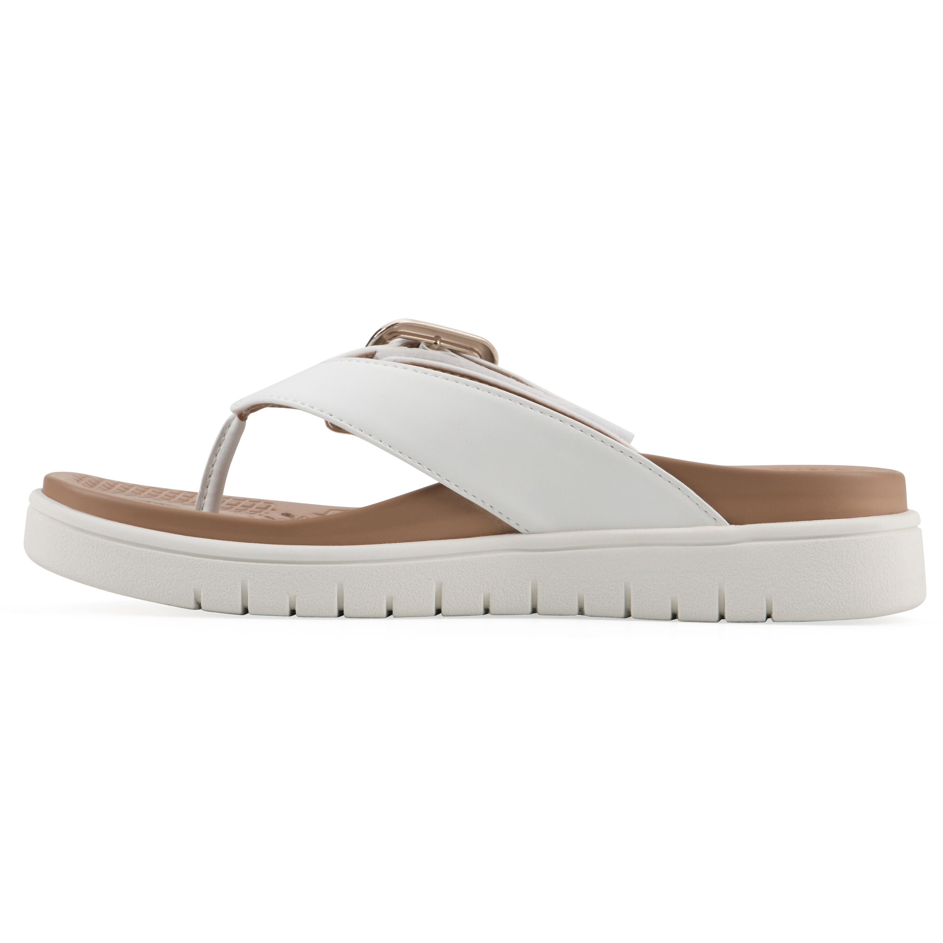 Nalla FOM Recovery Thong Sandal, WHITE SMOOTH, alternate image number 3
