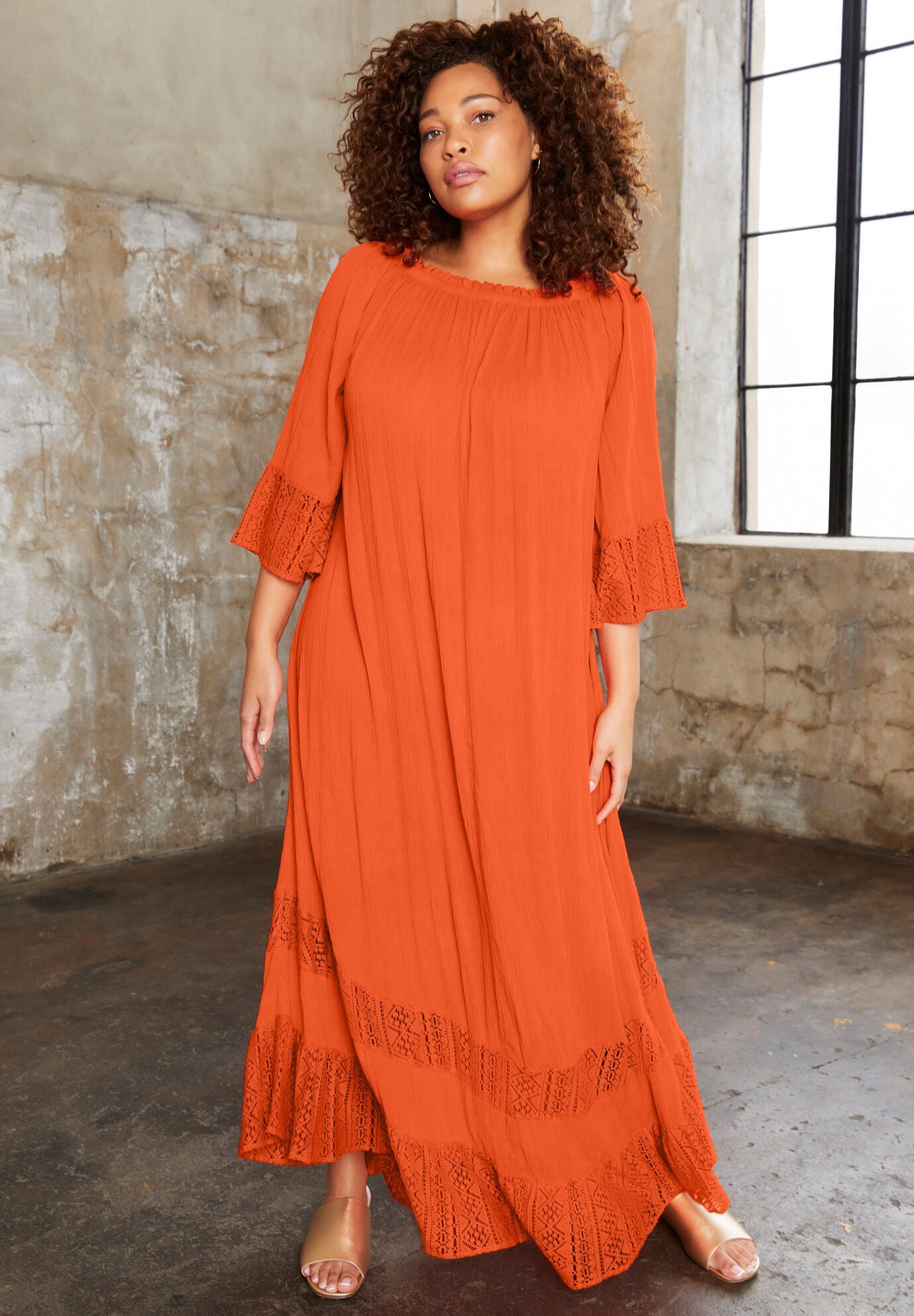 OffTheShoulder Sundrop Maxi Dress Boho Chic, Grenadine Catherines