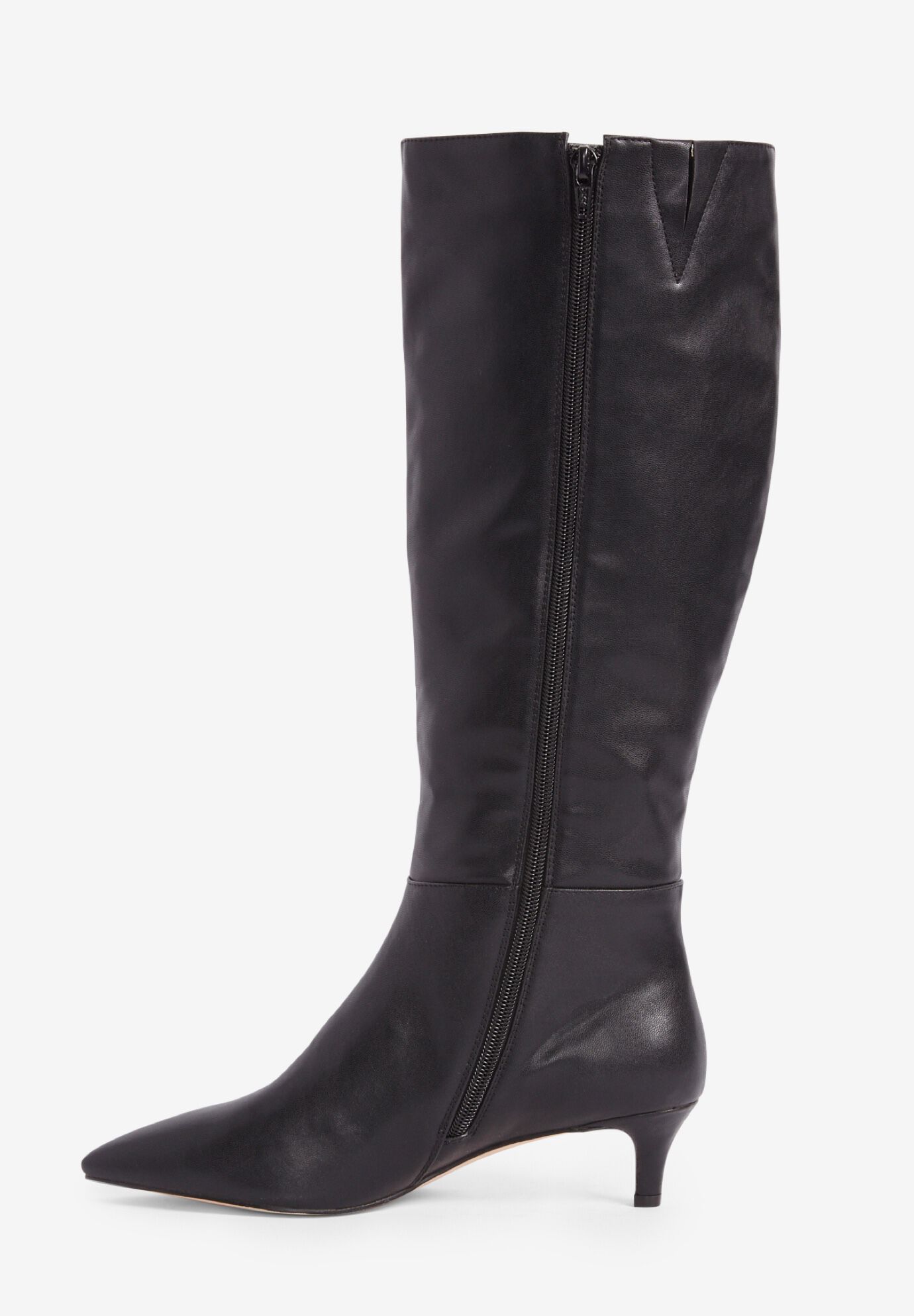 Wide Calf Boots The Poloma with Kitten Heel Black Catherines