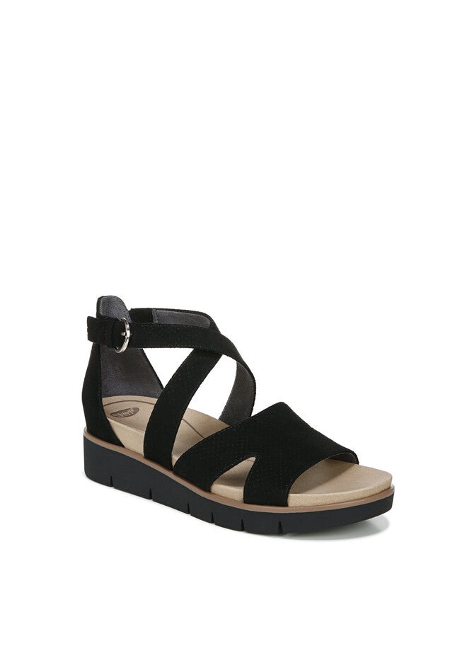 Good Karma Sandals, BLACK MICROFIBER, hi-res image number null