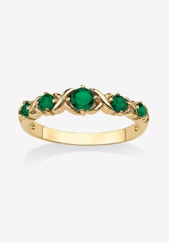 Yellow Gold-Plated Simulated Birthstone Ring