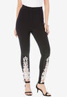 Lace-Applique Legging, BLACK, hi-res image number null