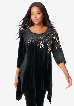 Velour Hanky Hem Tunic.