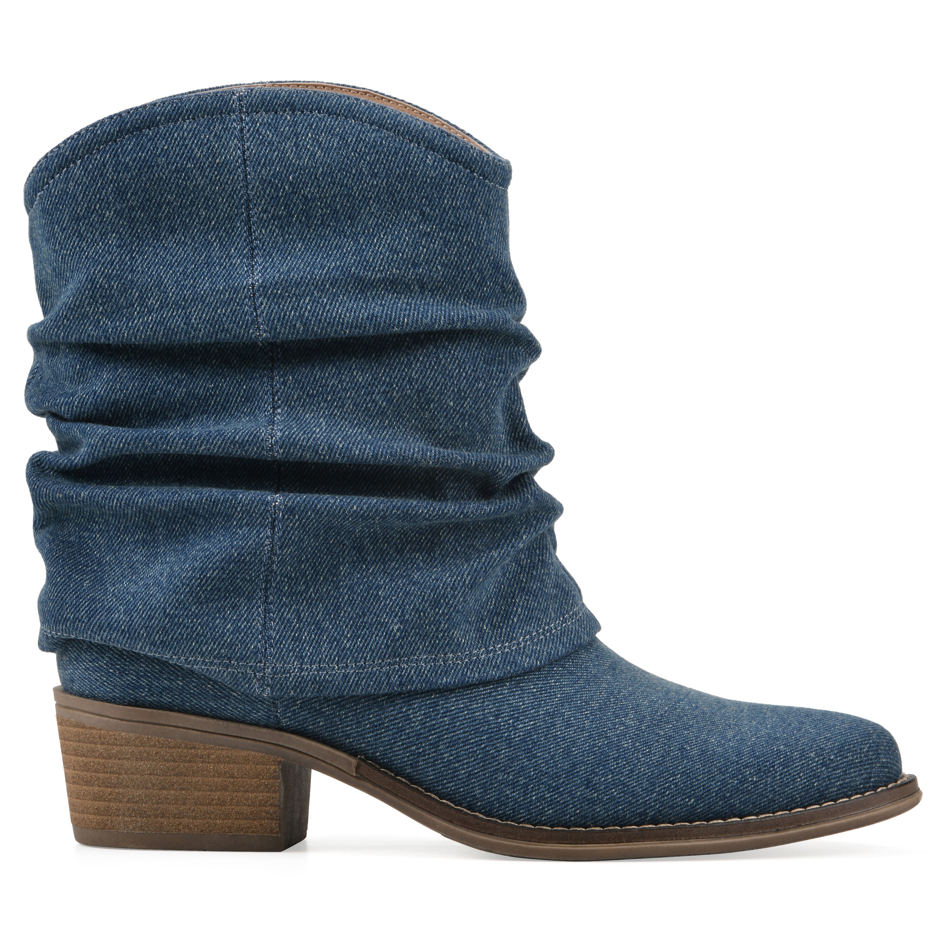 Alden Mid Calf Western Bootie, DARK DENIM FABRIC, alternate image number 2