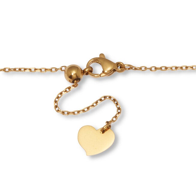 Mother of Pearl Gold Ion-Plated Stainless Steel Butterfly Necklace 18-inch, WHITE, on-hover image number 1