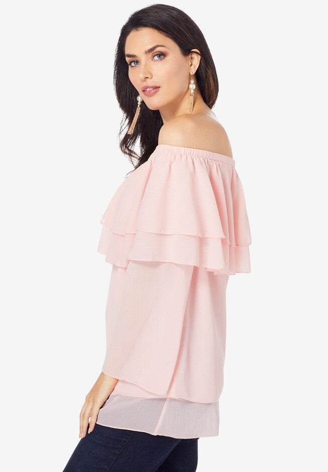 Flounce Off-The-Shoulder Top, , alternate image number 2