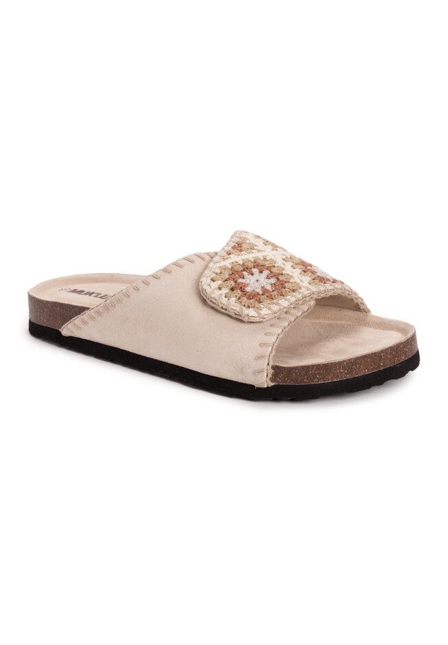Women'S Gigi Crochet Slide Sandal, STONE, hi-res image number null
