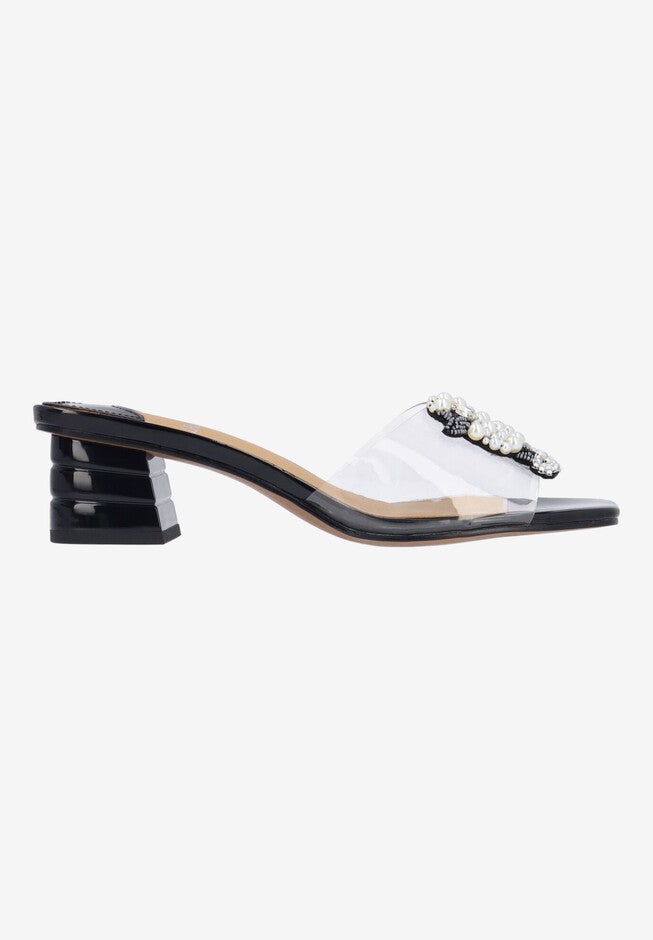 Pewdle Slip-On Sandal, CLEAR BLACK, alternate image number null