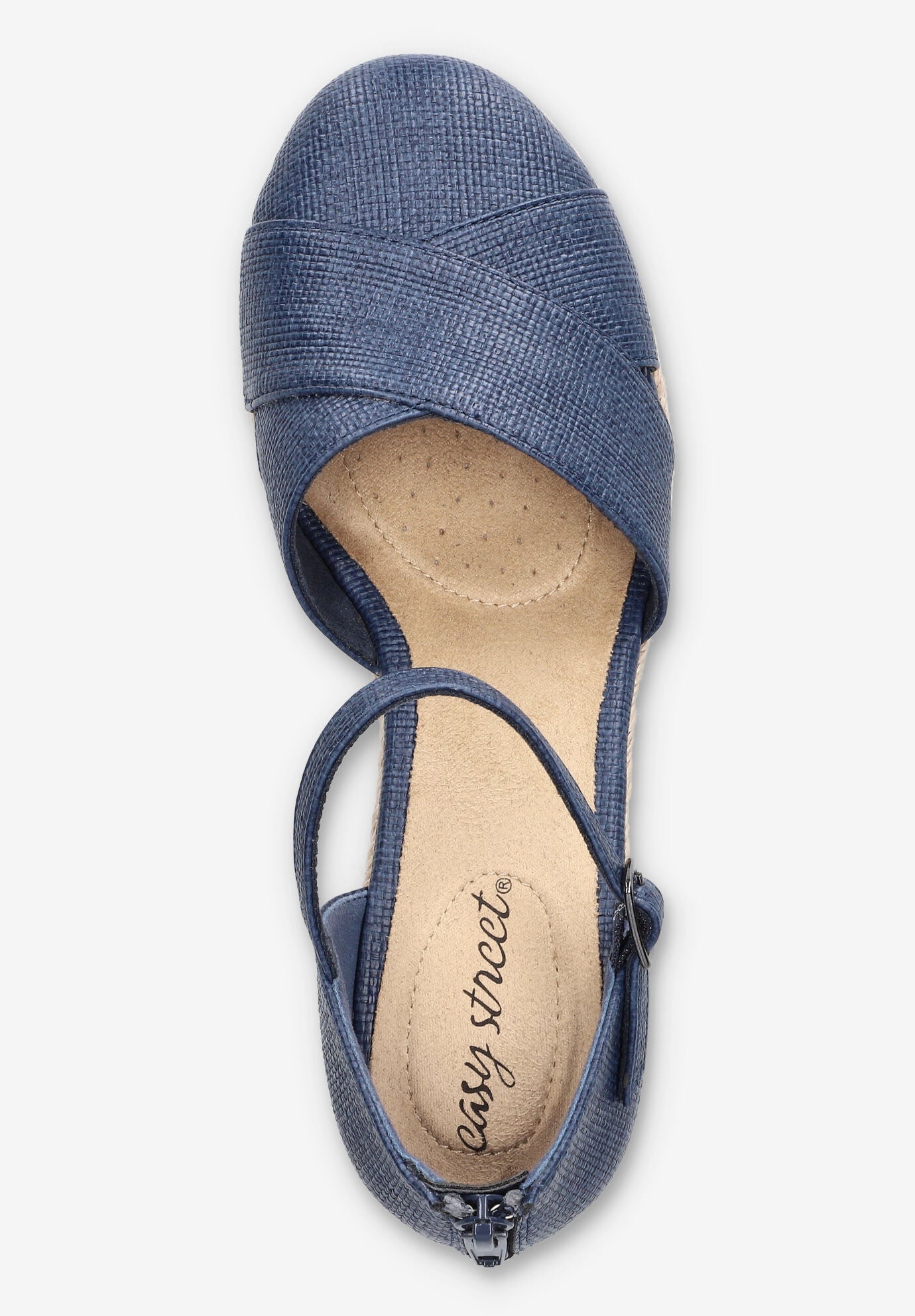 Coast Espadrille Wedge, NAVY LINEN EMBOSSED, alternate image number 6