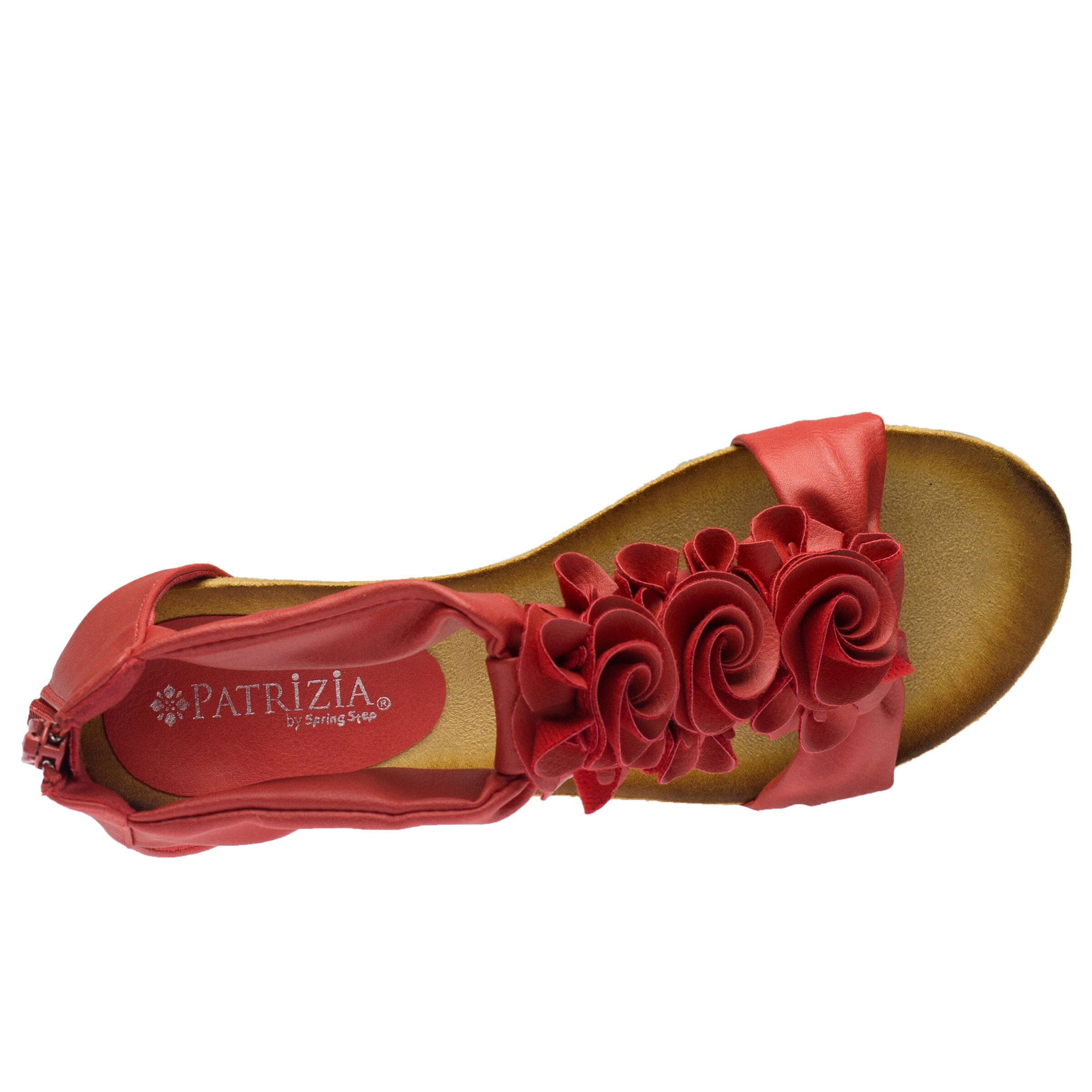 Harlequin Closed Back T-Strap Wedge Sandal, RED, alternate image number 3