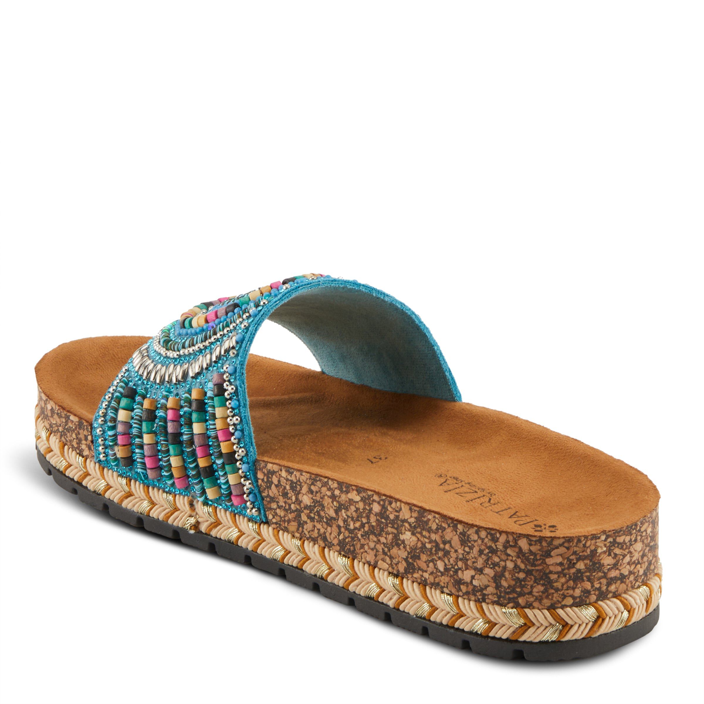 Swirla Slide Sandal, TURQUOISE MULTI, alternate image number 6