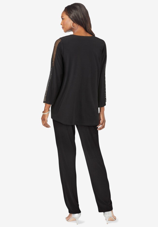 Ultrasmooth® Fabric Embellished Pant Set, , on-hover image number 1