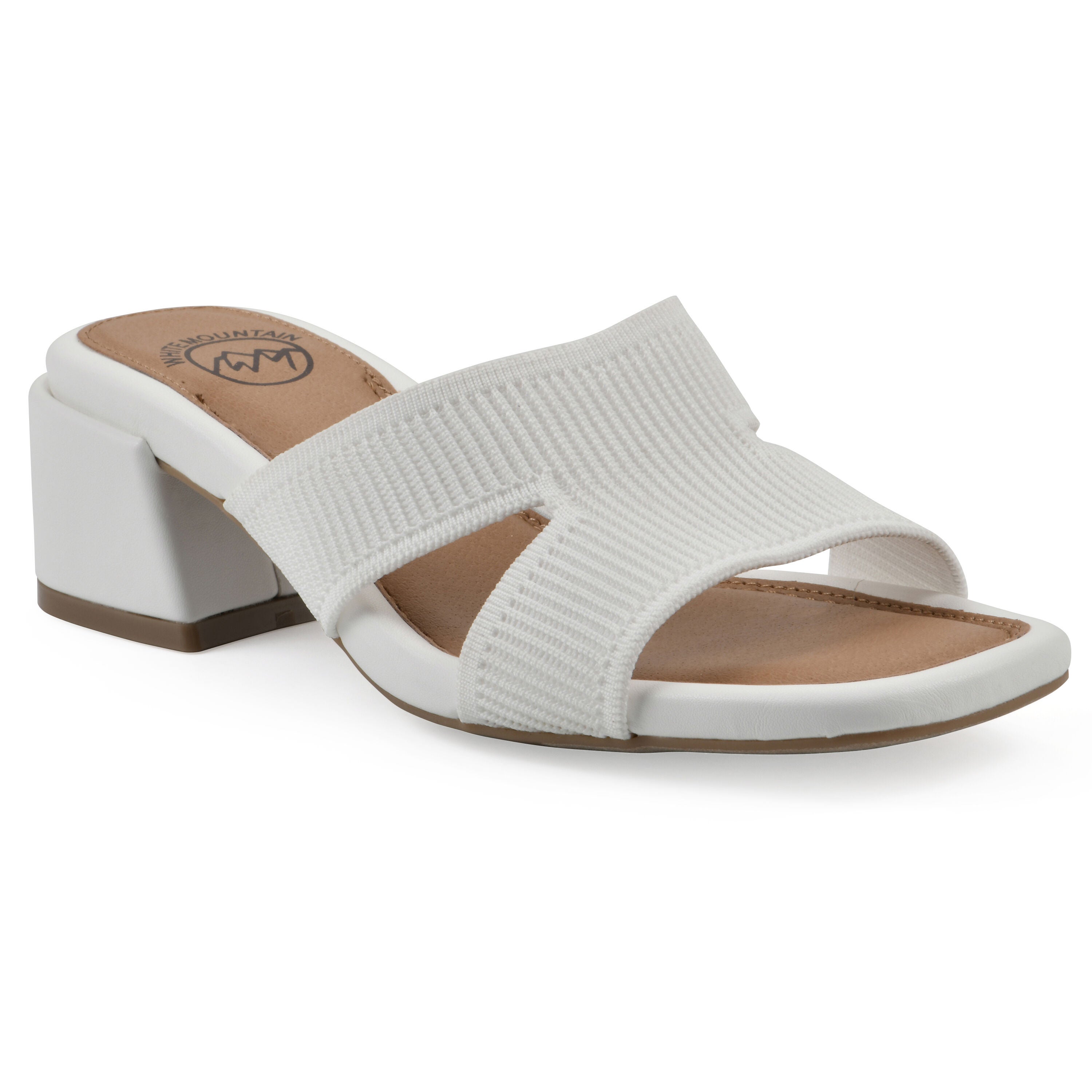 Milled Heeled Sandal, WHITE FABRIC, hi-res image number 0