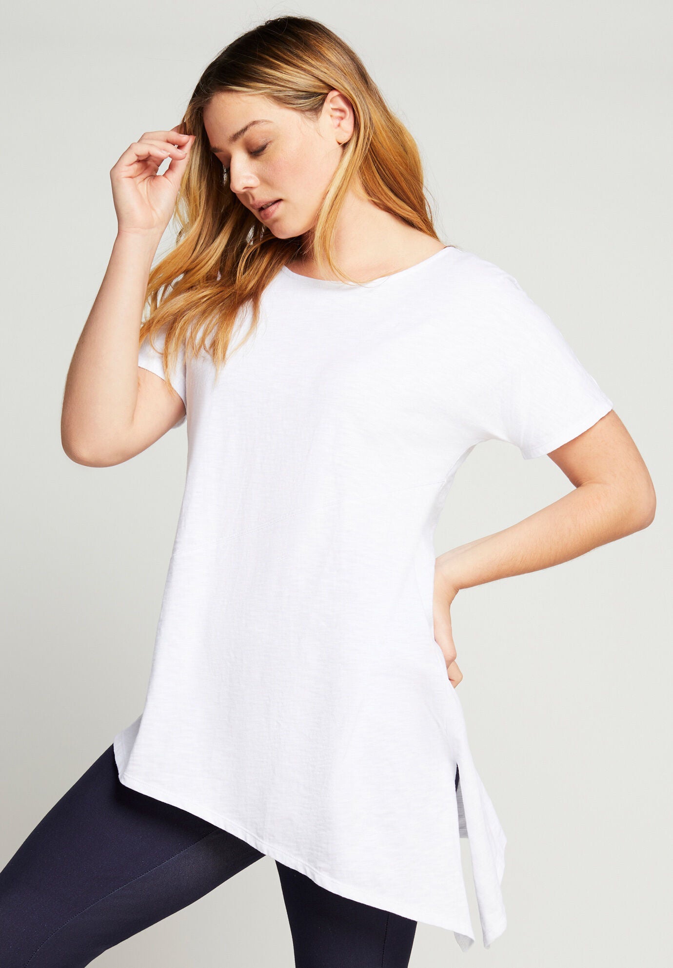Charm Women's Asymmetric Beauty Tunic | Black & Purple main image 0