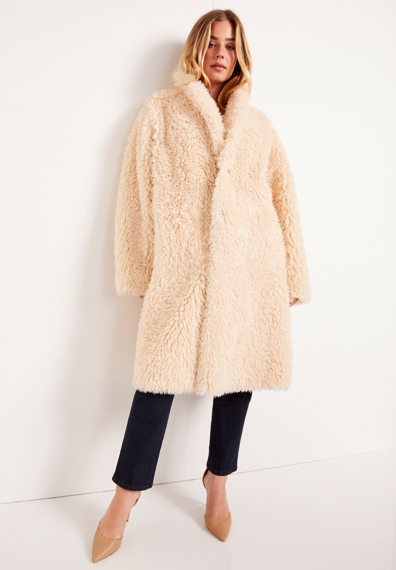 Faux Suede & Shearling Reversible Trench, , alternate image number 2