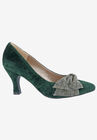 Charm Plaid Kitten Heel Pump, GREEN VELVET, hi-res image number null