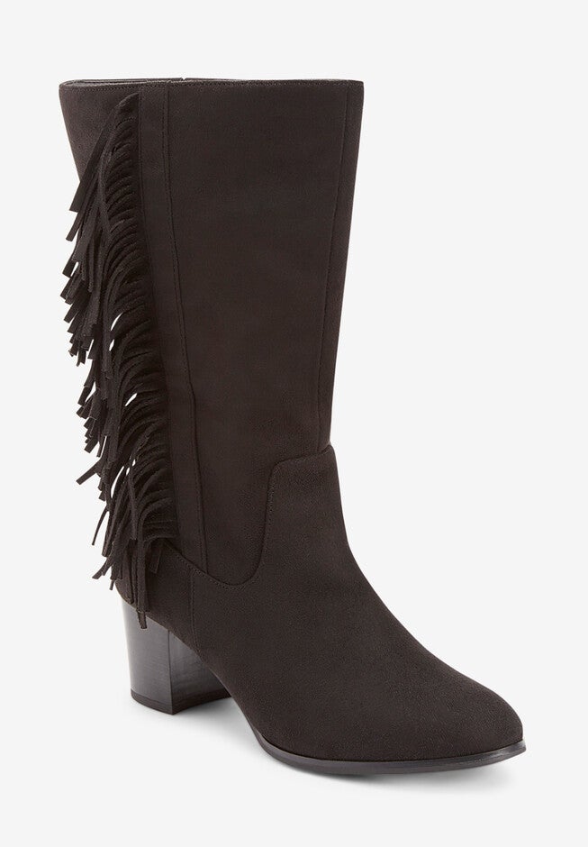 The Hana Wide Calf Boot, BLACK, hi-res image number 0