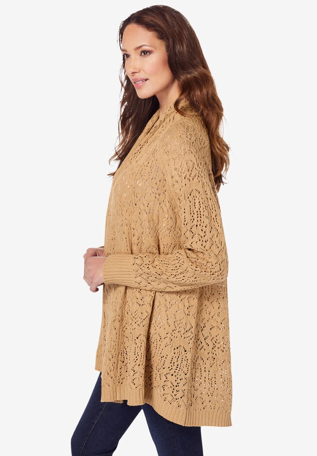 Pointelle Cardigan, , alternate image number null