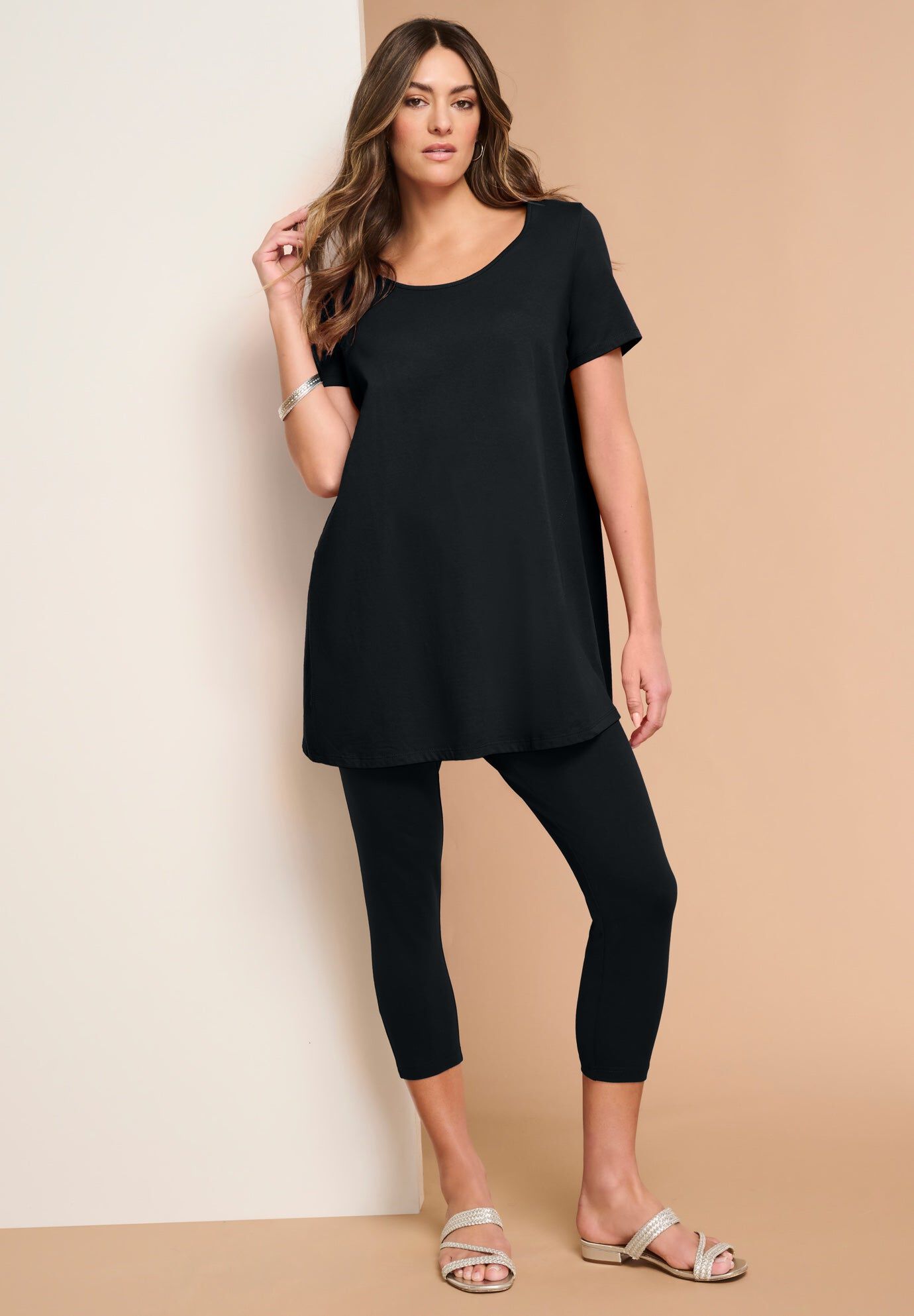 Plus Size Cotton Ultimate Scoopneck Swing Tunic