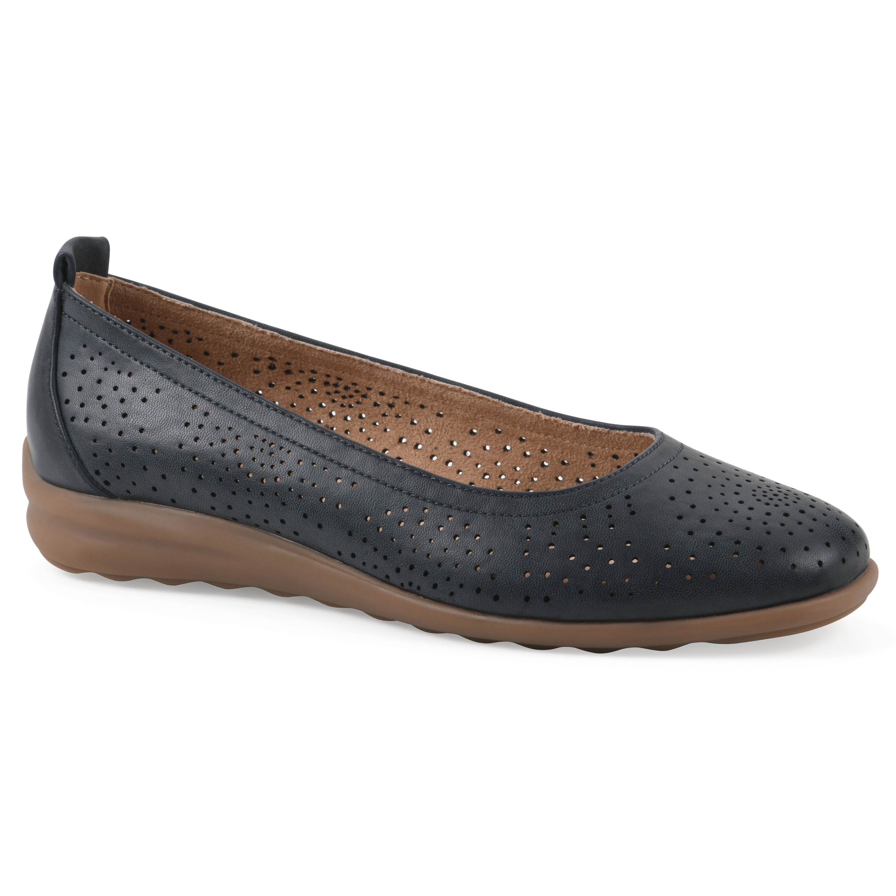 Cortney Ballet Flat, NAVY SMOOTH, hi-res image number 0