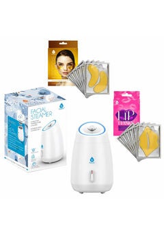 Deluxe Facial Steamer With 6 Soothing Eye Masks & 6 Nourishing Lip Masks