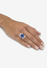 9.45 Cttw. Gold-Plated Simulated Blue Sapphire And Cubic Zirconia Ring, , alternate image number null