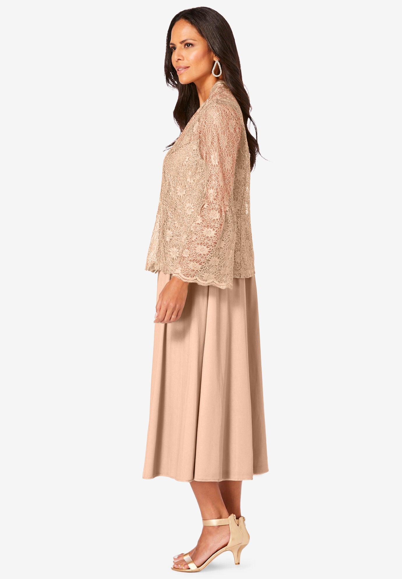 Ivory Blue Gota Jacket & Dress -  Set Of 2