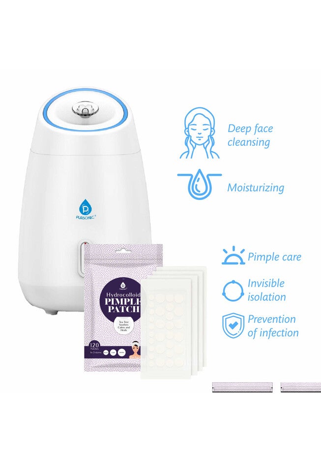 Advanced Facial Steamer & Hydrocolloid Pimple Patch Set, , on-hover image number null
